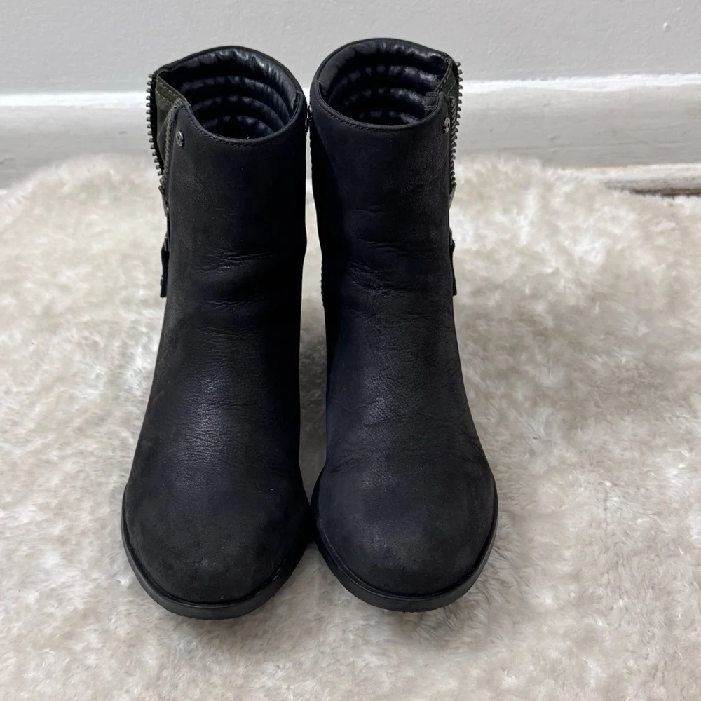 Sorel Danica Waterproof Black Leather Ankle Booties Ss 8 - Picture 6 of 13
